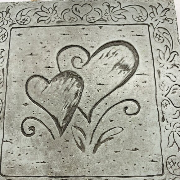 Wall Hanging Ceramic Tile Double Heart Green 5 3/8”‎ Country Farmhouse Rustic - Picture 2 of 6